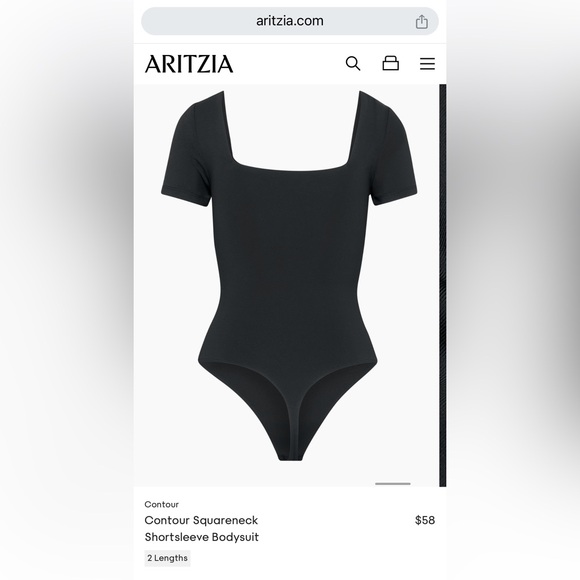 Aritzia Contour Squareneck Thong BodySuit 2XL - Picture 3 of 6